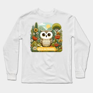 Give No Hoots - Carefree Owl in Bloom Long Sleeve T-Shirt